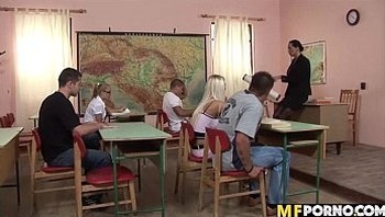 Teacher and classroom orgy Jessica Moore, Lisa Sparkle, Maddy, Mandy Bright 1