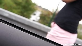 Cheap blonde street whore banged in the car SWhores.com