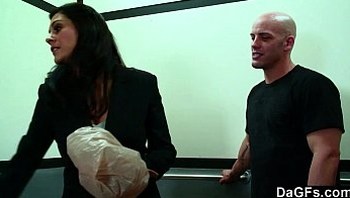 Horny milf gets banged in the elevator