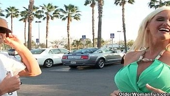 Blonde milf takes a cumload