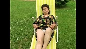 Granny Marie gets fucked hard by the pool