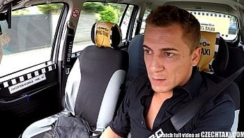 Czech Blonde Rides Taxi Driver in the Backseat