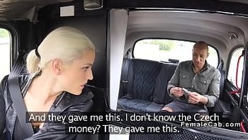 Baldheaded guy bangs busty cab driver