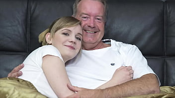 Sexy tow-haired bends over to realize fucked by grandpa big cock