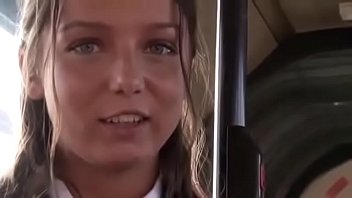 Girl stripped unadorned and in public bus