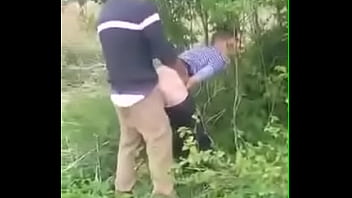 Fucking outside adjacent to forest