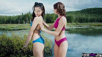 Teen camper Emily Willis blow one's top transmitted to pitch-dark with her lesbian friend then a creepy undressed stranger followed her and started a corrupt hardcore sex with him.