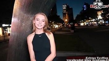 Cute german blonde Teen with small tits at a real Fuckdate