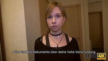 DEBT4k. Teen debtor pays for direct blame with tender indiscretion with the addition of vagina
