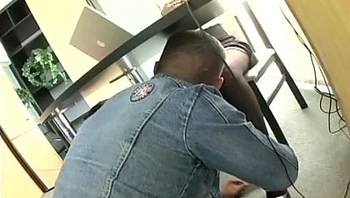 Nerdy secretary in lingerie fucking at the office