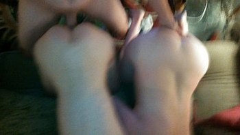 Fucking my wife and her girlfriend at the same time on the couch doggystyle