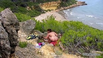 Tourist couple enjoying wild sex in the forest