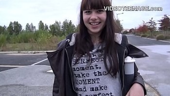 hairy teen Luna does porn casting