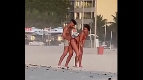 Eating woman on the beach