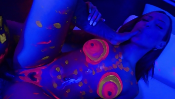Colored group sex party