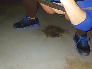 girlfriend pissing in basement