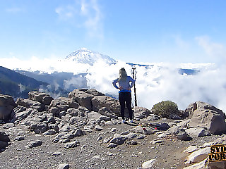 Horny, Blonde Slut at Volcano Teide in Tenerife!