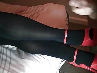 3 Loads of cum on stockings