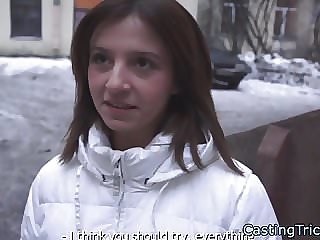 Casting newbie banged on camera for cash