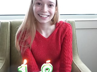 Just Turned 18 - Blonde Slender Teen Making Her First Porn