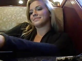 Hot Blonde Public Teasing